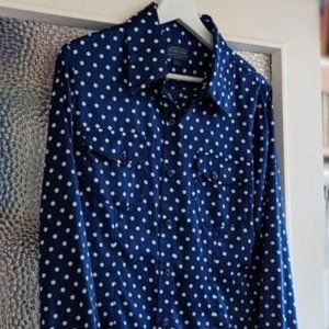Pendleton Blue Polka Dot Blouse